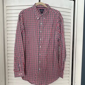 croft & barrow Red, Navy & White Gingham Button-Down Shirt